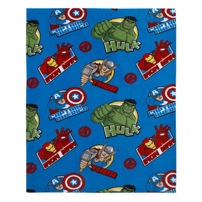 Marvel The Avengers I Am A Hero Blue, Green, and Red Super Soft Toddler Blanket, 2 of 6
