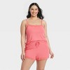 Women's Lace Trim Ribbed Cami Top and Shorts Pajama Set - Auden™ - 4 of 4
