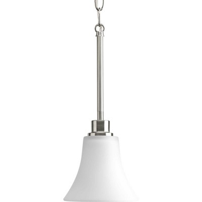 Joy Brushed Nickel Mini Pendant with Fluted Glass Shade