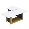 ACEPANO Set of 2 Modern Wood Coffee Table with Spacious Top, Storage Cabinet & Open Adjustable Shelves-White - 3 of 4