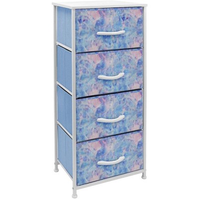 Sorbus 4 Drawers Chest Nightstand - Storage for Closet, Home, College Dorm - Features Steel Frame, Wood Top, & Fabric Bins