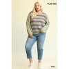 Slickblue Women's Plus Size Top, Mixed Knit Textures & Relaxed Fit, Pullover Blouse, Sage, XL - 3 of 4