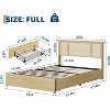 Homhougo Full Bed Frame with Natural Rattan Headboard 4 Storage Drawers Wooden Slats Boho-Style Cane Support Sturdy Metal Base No Box Spring Required - 2 of 4