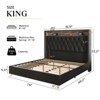 LED Frame with 53.2" Storage Headboard,USB Ports,No Box Spring Needed - 2 of 4