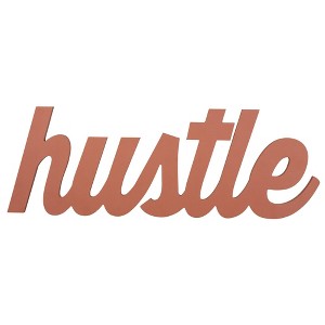Hustle Script Wood Wall Sign - Stratton Home Décor: Modern Typography Art for Bedroom, Welcome Panel - 1 of 4