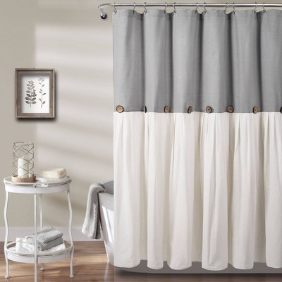 72 X84 Linen On Shower Curtain Gray White Lush Décor Target