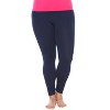 Women's One Size Fits Most Plus Size Super-Stretch Solid Leggings - One Size Fits Most Plus - White Mark - 2 of 3