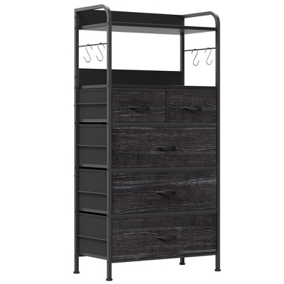 5 Drawers Dresser for Bedroom, Chest of Drawers with Shelf