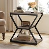 3-Tier End Side Table, Small Industrial Side Table with Storage Shelves for Living Room, Wood Accent Bedside Nightstand with Metal Frame - 2 of 4