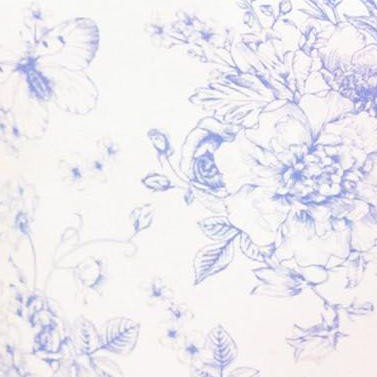 periwinkle blue butterfly garden toile ruffle