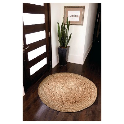 Eco-Friendly Kerala 49'' Round Natural Jute Braided Rug
