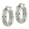 Black Bow Jewelry 20mm Twisted Middle Round Hoop Earrings in Stainless Steel - 2 of 4