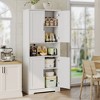 70in Tall Kitchen Pantry Cabinet with 4 Doors, Adjustable Shelves, Open Shelf, Tall Cupboard for Dining Room, Bathroom, Laundry Room - 2 of 4