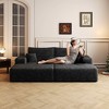 MAYEERTY 135" Large Modular Sofa Black - 135" 6-Seat, Corduroy, Sofa Bed, No Assembly, for Apartment/Living Room - 3 of 4