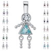 Baby Boy Birthstone Charm for Mom |Girl Birthday Kids for Family Tree Grandma Grandkids Necklace by Ginger Lyne CZ  Sterling Silver - 2 of 4