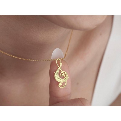 Treble Clef Necklace, Music Forever in Sterling Silver Necklace for Women