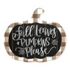 Fall Leaves and Pumpkins Please By Artisan Imperfect Dust Printed on Wooden Pumpkin Wall Art - 2 of 3