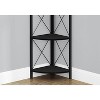 Monarch Specialties Bookshelf Bookcase Etagere Corner 4 Tier 60InchH Office Bedroom Metal Laminate Black Contemporary Modern - 3 of 4