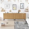 Sideboard Buffet Cabinet with Fluted Doors, Modern Wood Storage Cabinet with Adjustable Shelf, Freestanding Coffee Bar for Dining Room, Living Room - 2 of 4