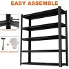 ALEXOUN 5 Tier Black Heavy Duty Metal Storage Shelves,Open Back Adjustable Shelves Strong Load Bearing for Garage,Pantry,Office. - 4 of 4