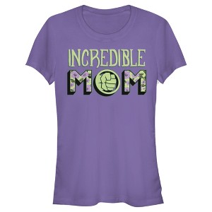 Juniors Womens Marvel Incredible Mom Hulk Badge T-Shirt - 1 of 4