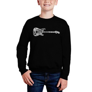 LA Pop Art Rock Guitar - Boy's Word Art Crewneck Sweatshirt - 1 of 3