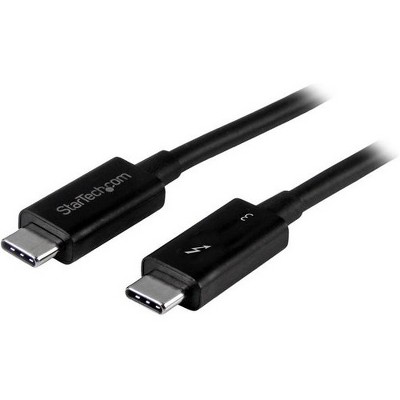 StarTech.com Active 40Gbps Thunderbolt 3 Cable - 3.3ft/1m - Black - 5k 60Hz/4k 60Hz - Certified TB3 Charger Cord w/ 100W Power Delivery (TBLT3MM1MA)