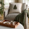 20"x20" Embroidered Tree and Scalloped Edge Pillow Cream - Threshold™ designed with Studio McGee - 2 of 4