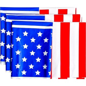 3 Packs 4th of July Tablecloths 54 x 108"  American Flag Table Covers with Star Stripe Waterproof - 1 of 4