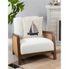 Saro Lifestyle Poly-Filled Throw Pillow With Sail Boat Appliqué Design - 3 of 3