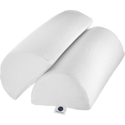AllSett Health 2 Pk Large Half Moon Bolster Pillow for Legs, Knees, Back and Head, Lumbar Support Pillow for Bed, Semi Roll for Ankle and Foot