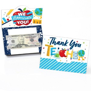 Big Dot of Happiness Thank You Teachers - Teacher Appreciation Money and Gift Card Holders - Set of 8 - 1 of 4