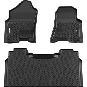 Floor Mats Fits 2019–2025 Ram 1500 Crew Cab (New Body), All-Weather TPE Floor Liners, Heavy Duty Custom Fit, Black - 1 of 4