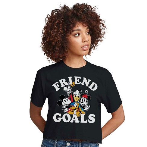 Women's - Disney - Mickey & Friends Friend Goals Cropped Graphic T