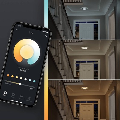 Sleek Brushed Nickel 11" Smart LED Flush Mount with Voice Control