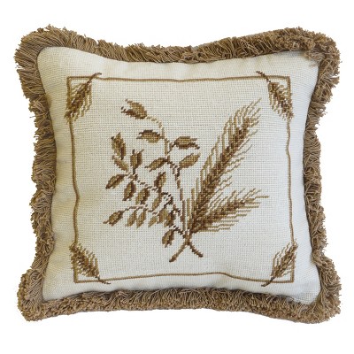 C&F Home 14" x 14" Rye Needlepoint Pillow