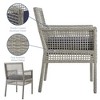 Modway Aura Outdoor Dining Armchair - Wicker Rattan Patio Chair with Navy Cushions and Gray Frame for Backyard or Balcony - 3 of 4