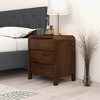 Lionel Mid Century Modern Solid Wood 3-Drawer Nightstand in Brown 23.6"H x 20.4"W x 15.7"D for Bedroom, Hallway, Entryway, Closet - 3 of 4
