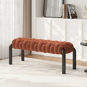 Christopher Knight Home Xander Modern Teddy Braided Upholstered Bench with Metal Legs - 1 of 4