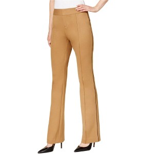 I.N.C International Concepts Womens Faux Leather Trim Casual Trouser Pants, Beige, 12 Regular - 1 of 1