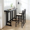 3-Piece Bar Height Dining Set with 2 Stool Counter Height Dining Set Breakfast Table Set Bistro Dining Set, Matt Black-ModernLuxe - 3 of 4