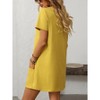 Women's Square Neck Short Sleeve Casual Dress with Pockets - Stylish and Comfortable Skirt - 4 of 4
