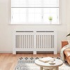 vidaXL Radiator Cover with Top Storage Shelf, Heater Cover, MDF, 59.8''x7.5''x32.1'', White - 3 of 4