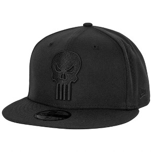 Adult Punisher Logo Black on Black New Era 59Fifty Fitted Hat - 1 of 4