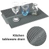 LunaLulinlk Dish Drying Mat Drain Mat,Rectangel Silicone Mat Heat Resistant Slip-Proof Tray for Kitchen Counter - 3 of 4