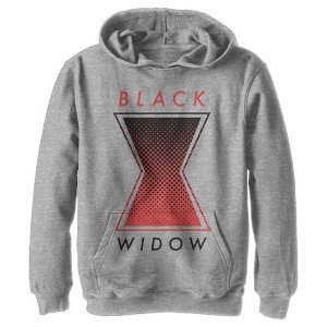Boy's Marvel Black Widow Gradient Logo Pull Over Hoodie - 1 of 3