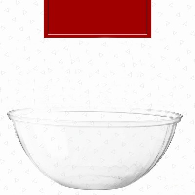 Clear Round Plastic Serving Bowls, 150 Oz, 4 Pack