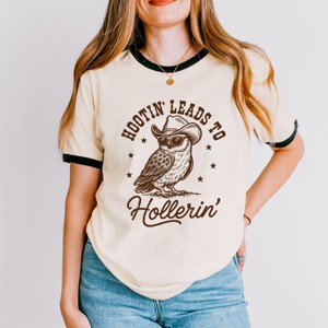 Simply Sage Market Hootin' Leads To Hollerin' Owl Ringer Tee - 1 of 4
