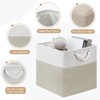 Aoibox 13x13 Storage Cube Bins Fabric Organizer 4 Pack Collapsible Foldable Storage Baskets with Rope Handles White Coffee for Closet Shelves - 3 of 4