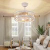 18" Industrial Cage Ceiling Fan, Rope and Gold Accents, 6-Speed,for Living Room, Dining, Cafe, or Vacation Home - 4 of 4